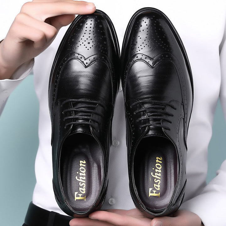 Men’s Oxford Dress Shoes with Lace-Up Closure and Brogue Detailing