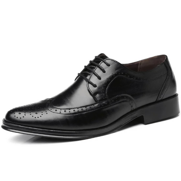 Men’s Oxford Dress Shoes with Lace-Up Closure and Brogue Detailing