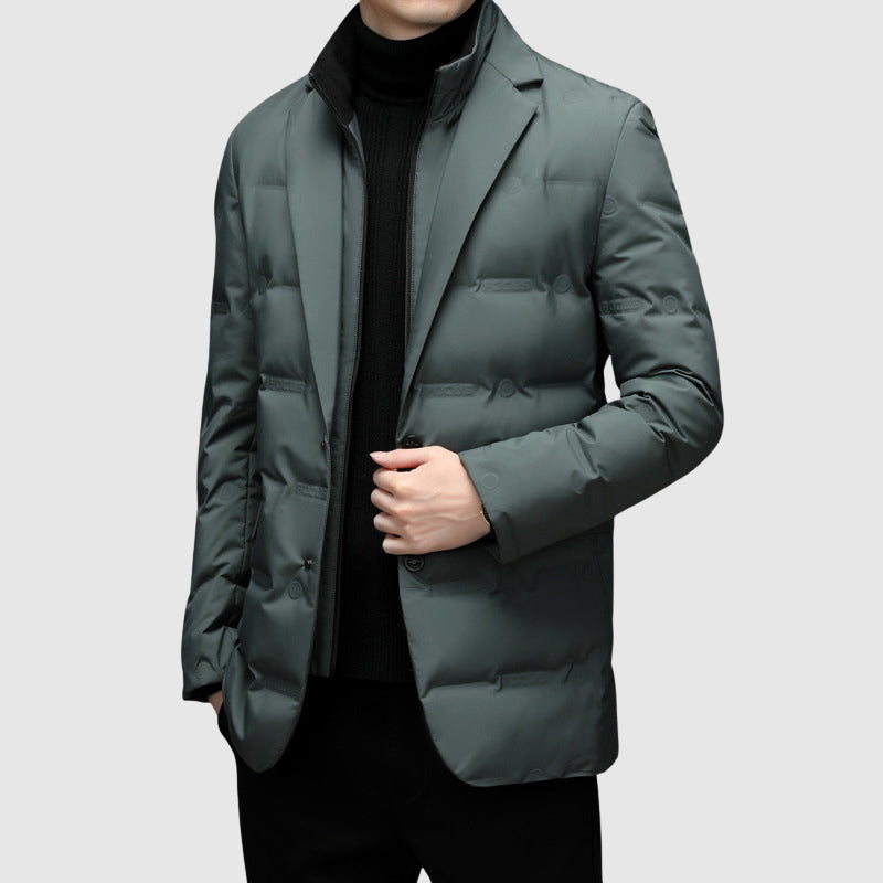 Men's Quilted Blazer Style Insulated Jacket