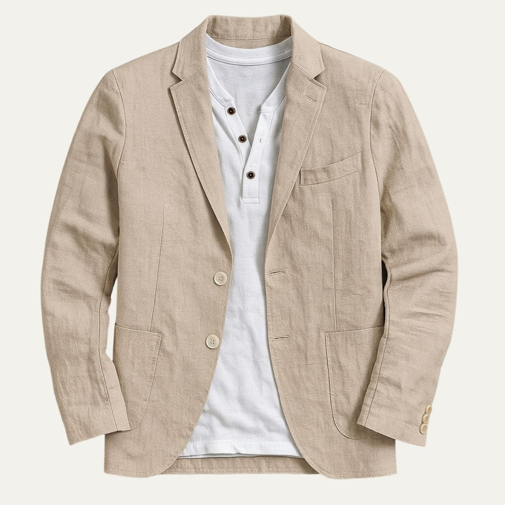 Men's Summer Blazer With Classic Collar And Stretch