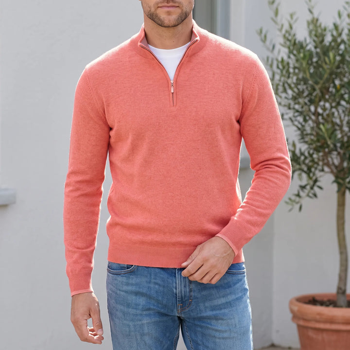 Men’s Zip-Up Jumper No Hood - Streamlined Long Sleeve Profile