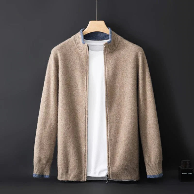 Men's Zip-Up Knitted Cardigan Sweater