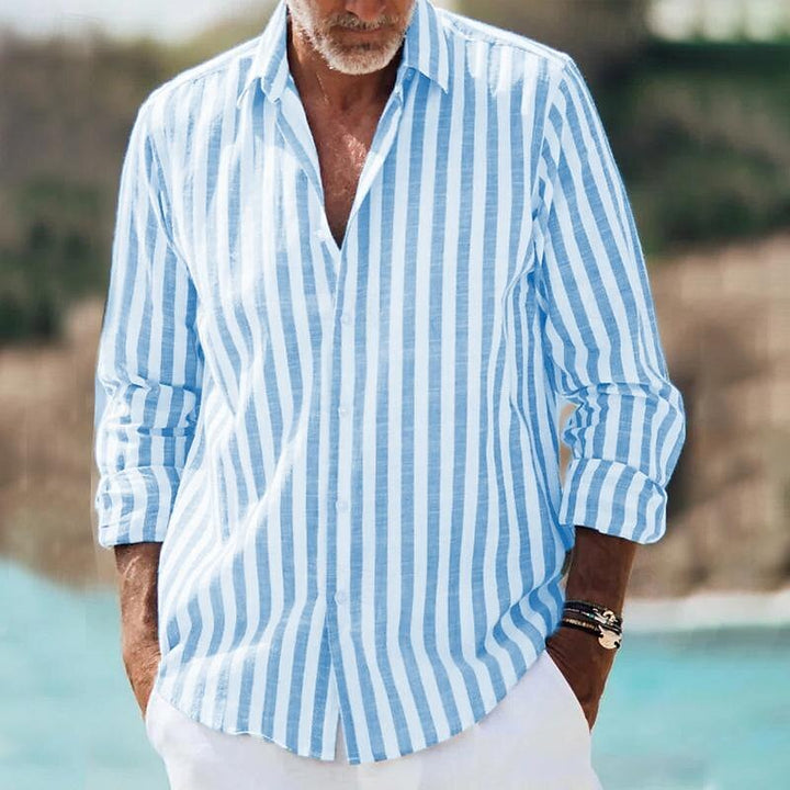Men’s Casual Striped Shirt with Long Sleeves