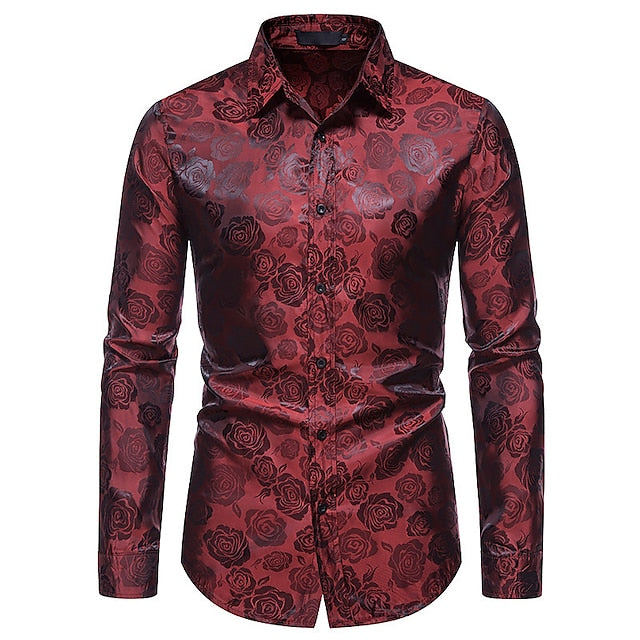 Men’s Long Sleeve Shirt with Gloss Finish and Tailored Shape