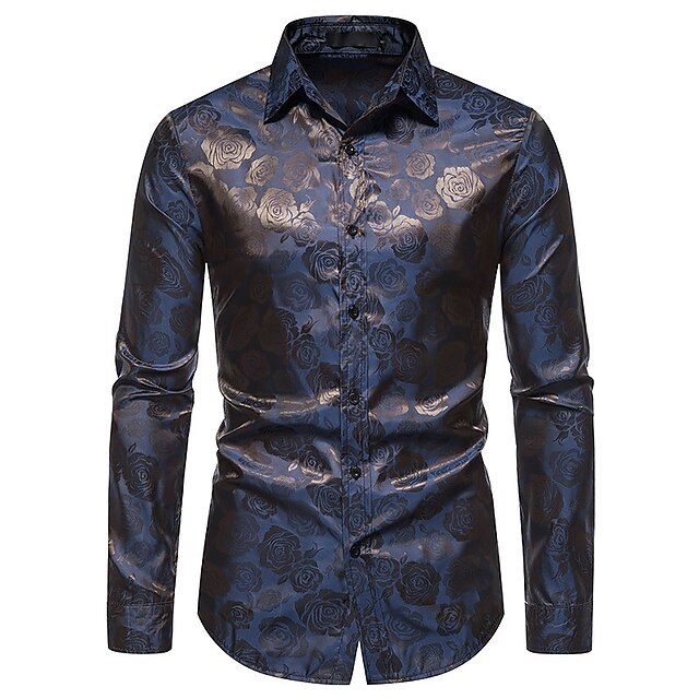 Men’s Long Sleeve Shirt with Gloss Finish and Tailored Shape