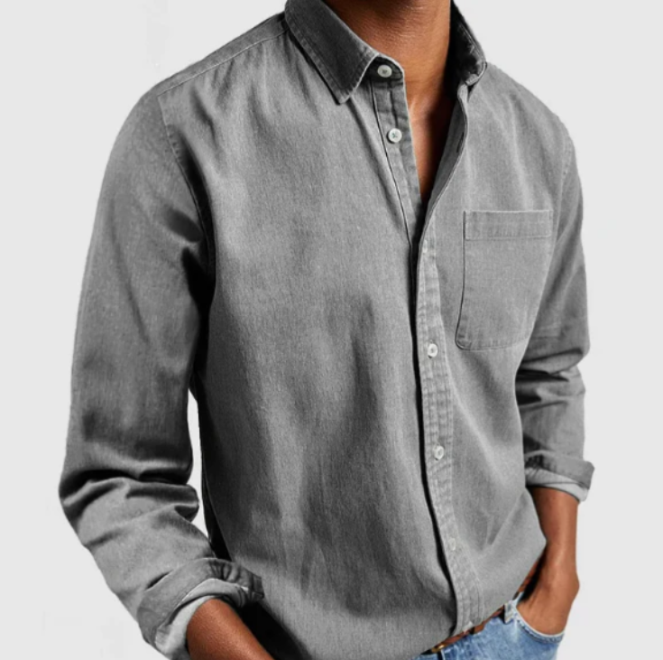 Men’s Long Sleeve Shirt with Classic Button-Down