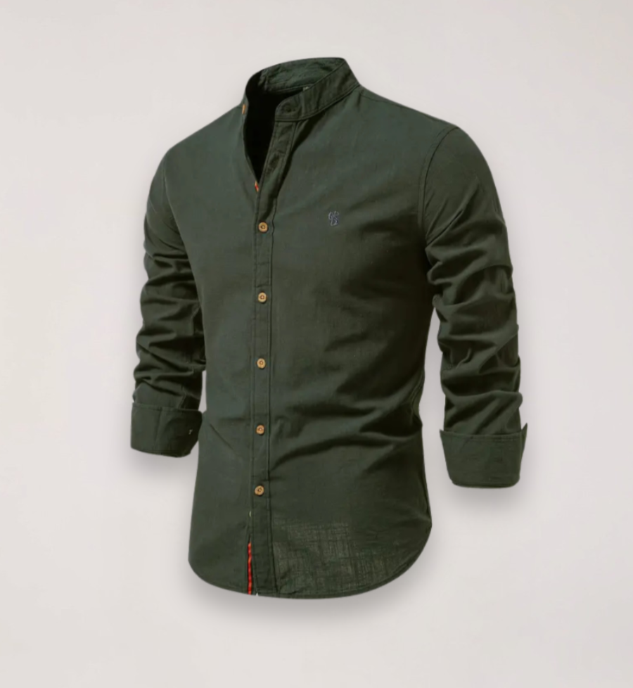 Men’s Long Sleeve Shirt with Stand Collar