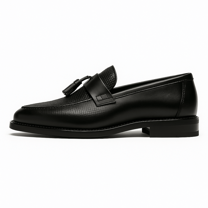 Men’s Loafers with Woven Detailing and Tassel Accent