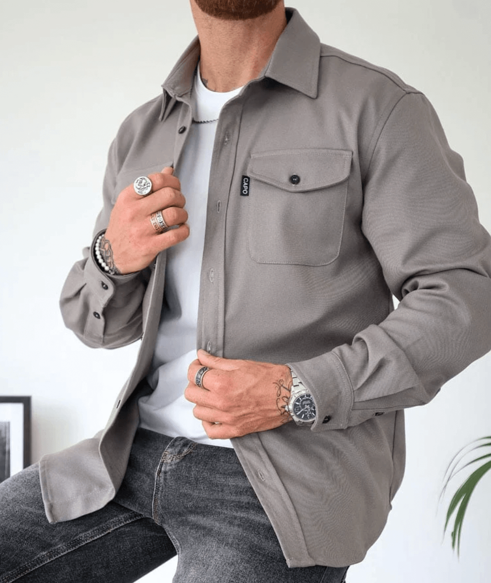 Men’s Autumn Shirt with Modern Fit and Fabric Construction