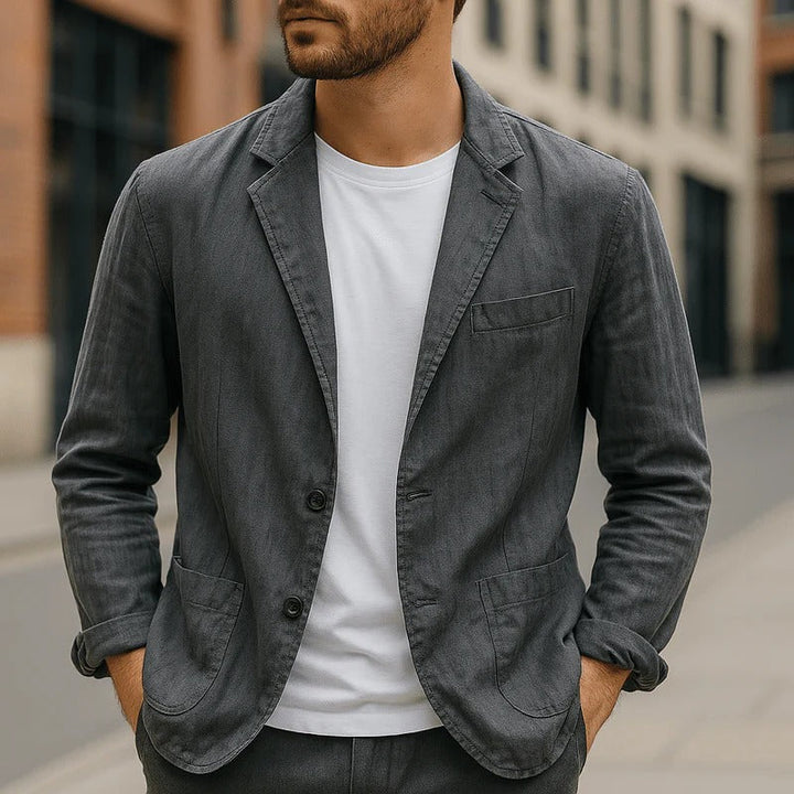 Mens Blazer with Notch Lapels and Front Pockets