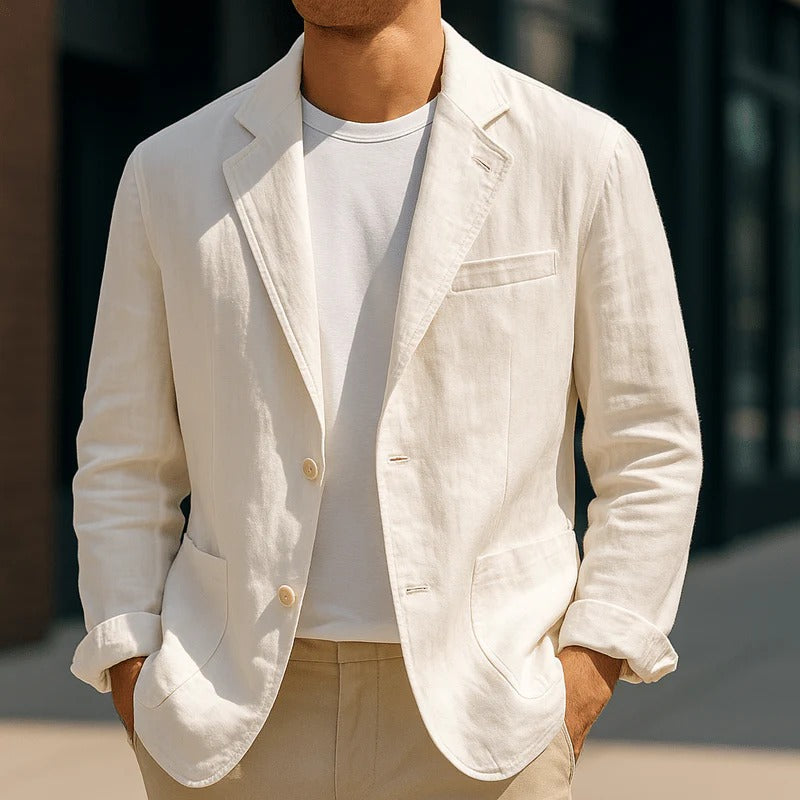 Mens Blazer with Notch Lapels and Front Pockets