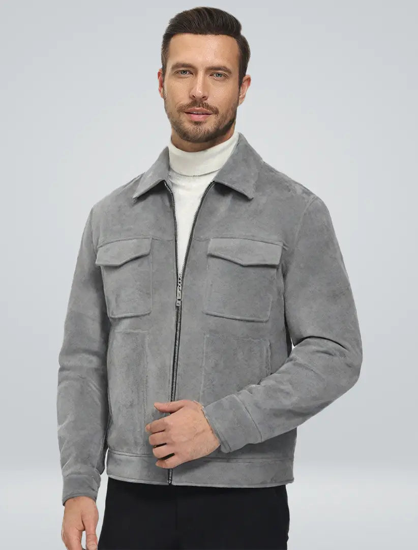 Men’s Bomber Jacket with Classic Design and Practical Pockets