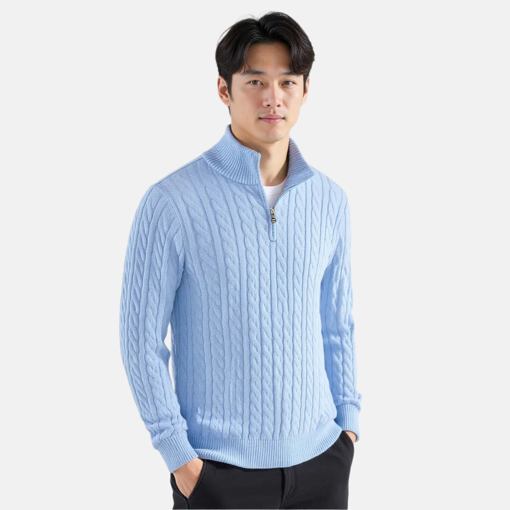 Men's Cable Knit Half-Zip Jumper