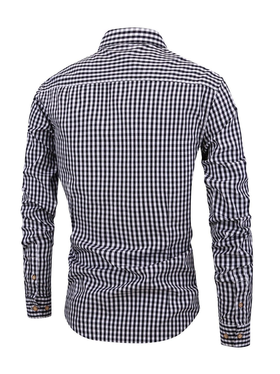 Men’s Check Shirt with Button Placket and Long Sleeves