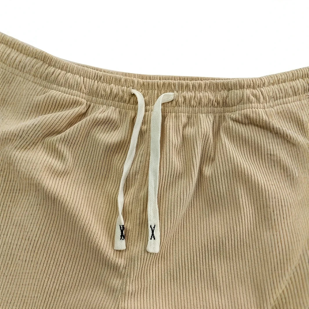 Men’s Corduroy Trousers with Adjustable Waist and Secure Pockets