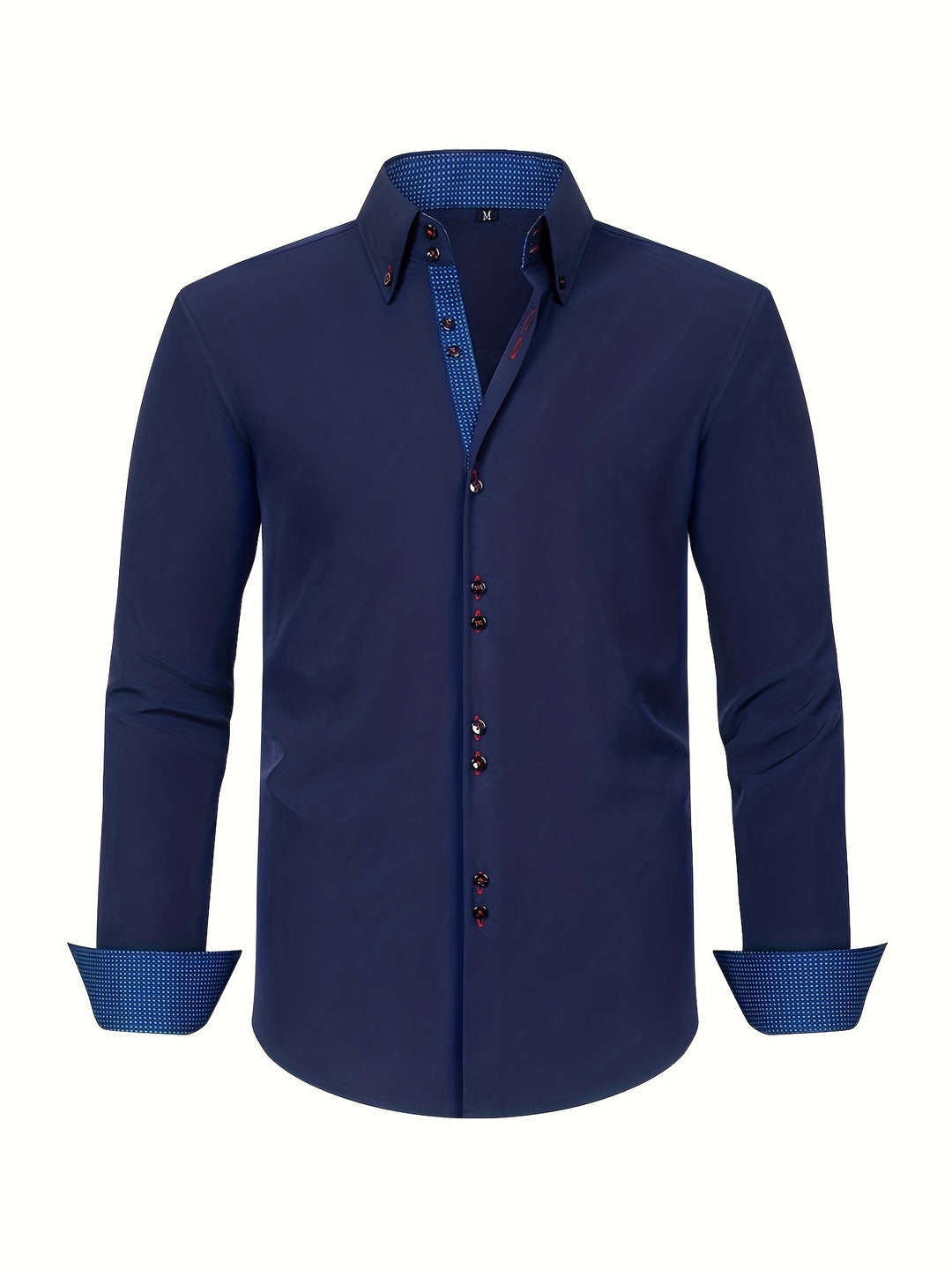 Men’s Double-Breasted Shirt with Contrast Cuffs