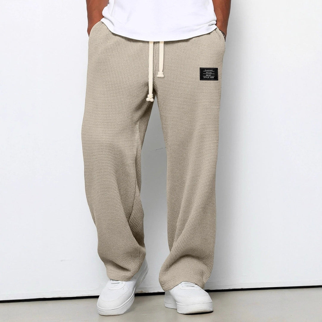 Men’s Joggers with Adjustable Waistband and Wide Leg Design