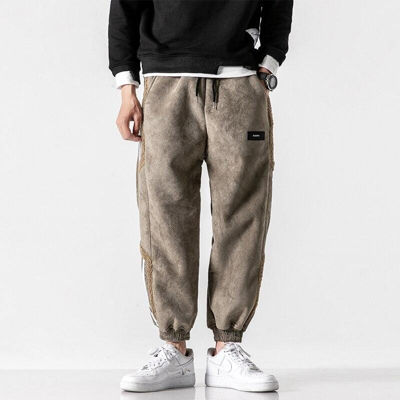 Men’s Joggers with Sherpa Lining and Contrasting Stripes