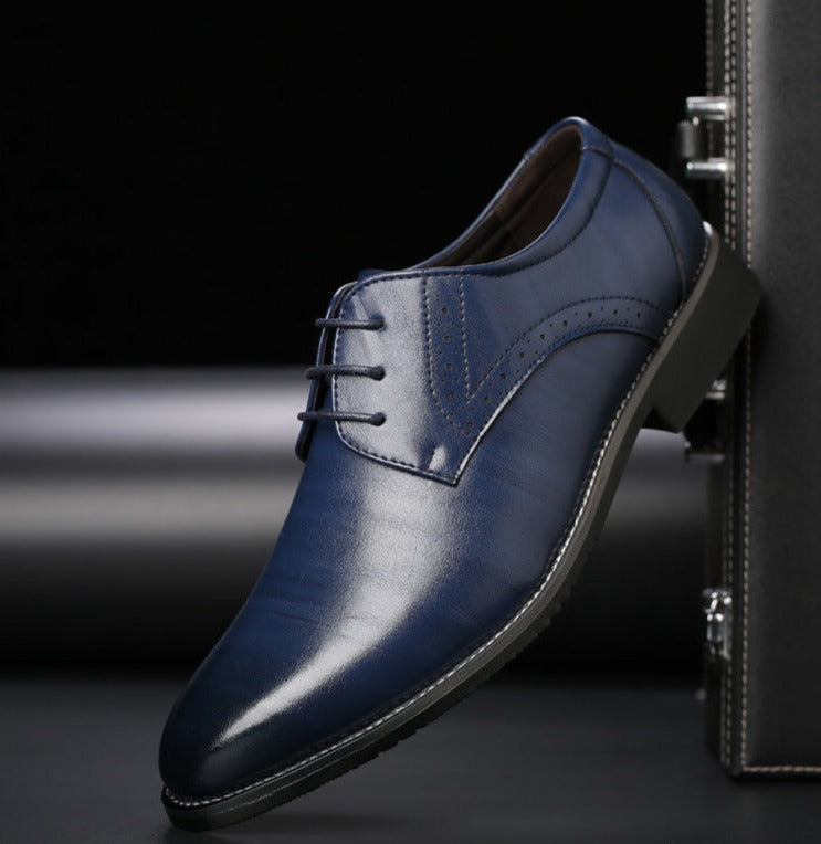 Mens Lace-Up Shoes with Rubber Sole and Round Toe