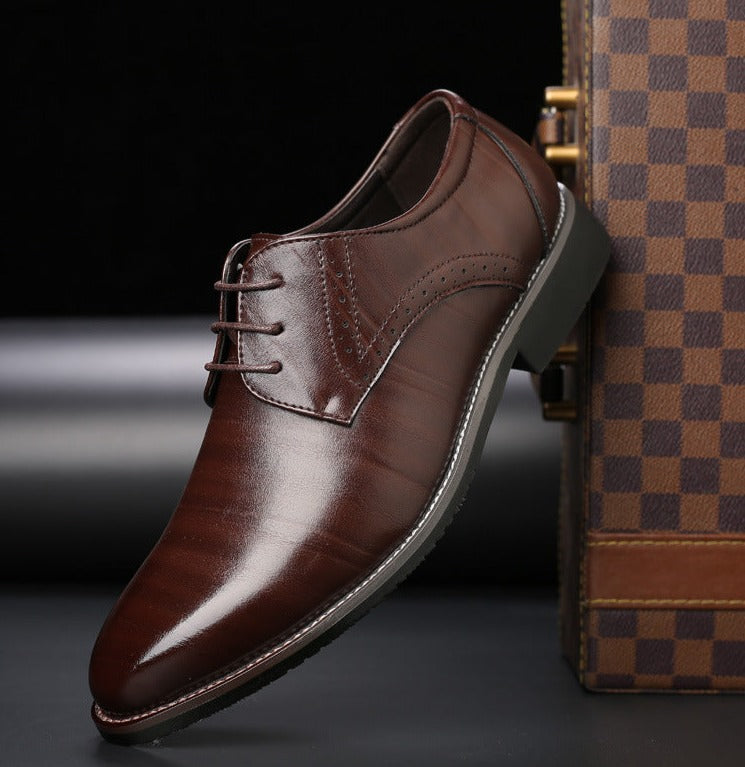 Mens Lace-Up Shoes with Rubber Sole and Round Toe