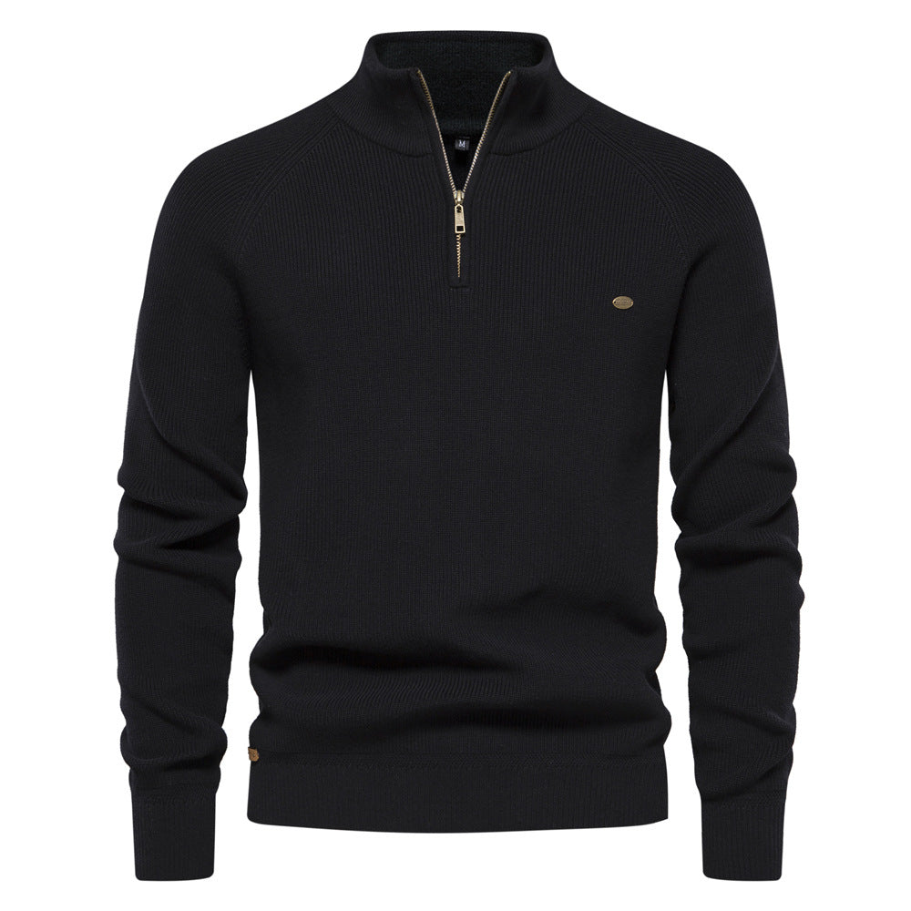 Men’s Luxury Half Zip Jumper with Silky Interior and Breathable Design