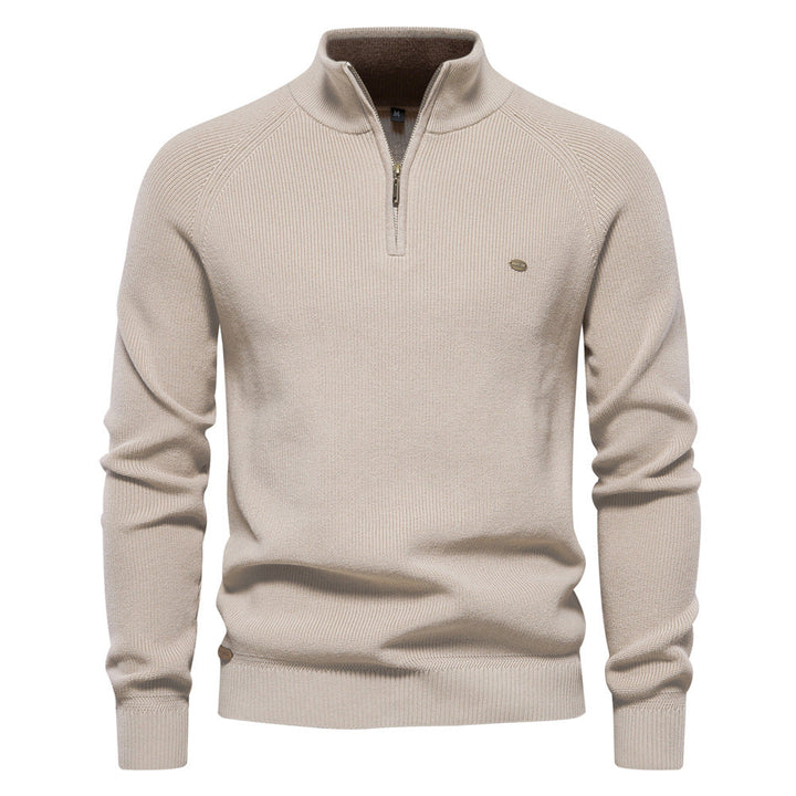 Men’s Luxury Half Zip Jumper with Silky Interior and Breathable Design
