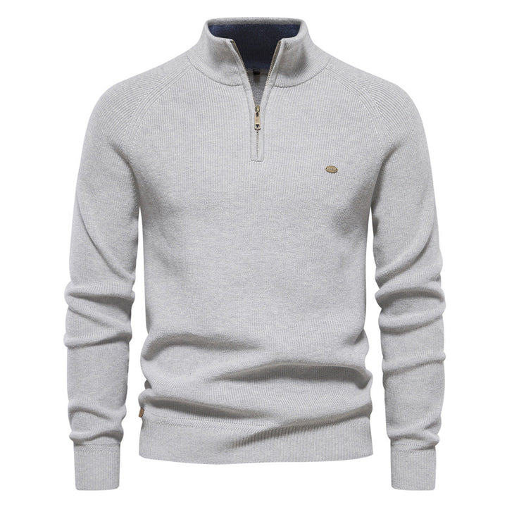 Men’s Luxury Half Zip Jumper with Silky Interior and Breathable Design