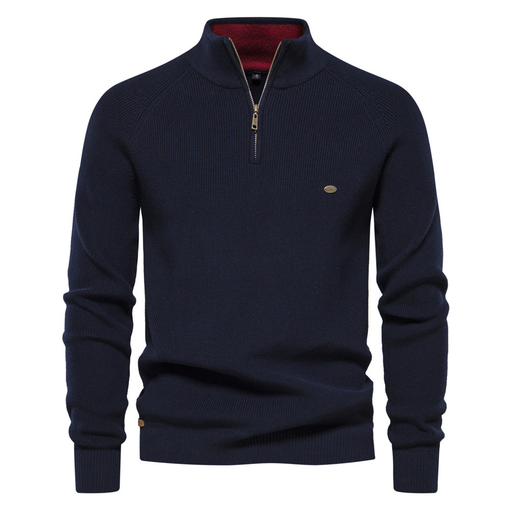 Men’s Luxury Half Zip Jumper with Silky Interior and Breathable Design