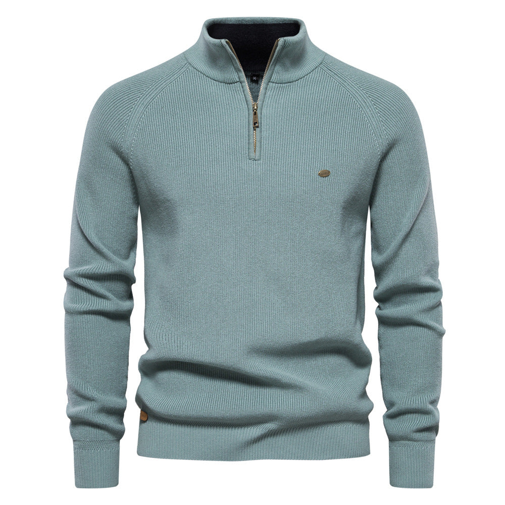 Men’s Luxury Half Zip Jumper with Silky Interior and Breathable Design
