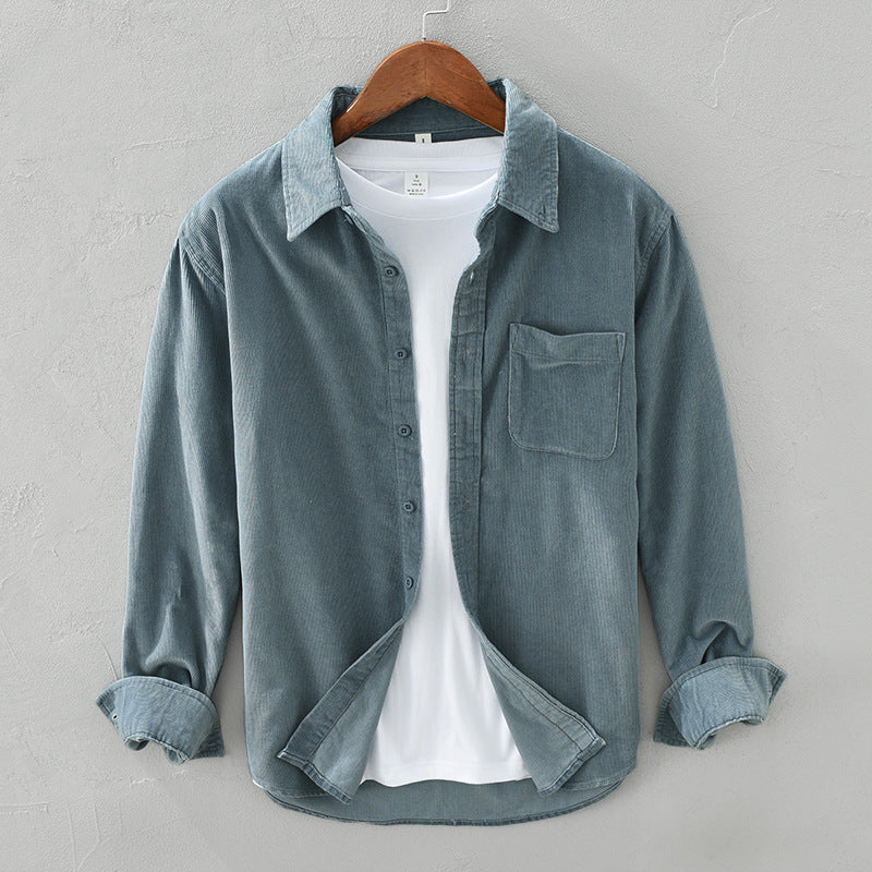 Men’s Retro Shirt with Long Sleeves and Vintage Design