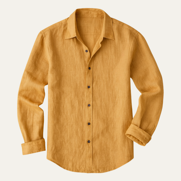 Mens Shirt with Button-Down Front and Long Sleeves