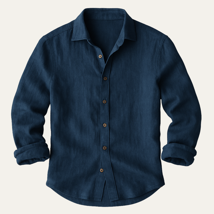 Mens Shirt with Button-Down Front and Long Sleeves