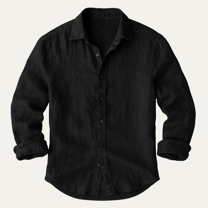 Mens Shirt with Button-Down Front and Long Sleeves
