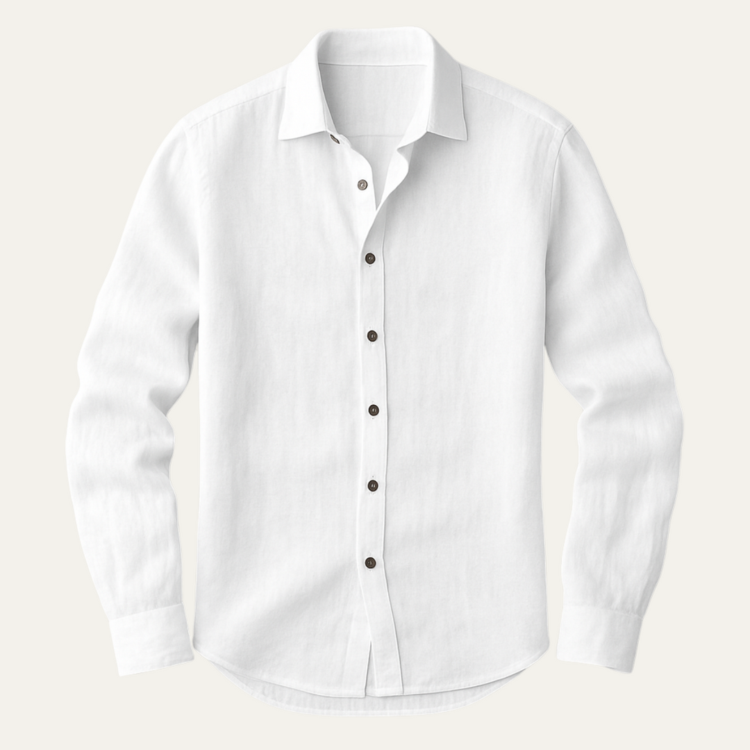 Mens Shirt with Button-Down Front and Long Sleeves