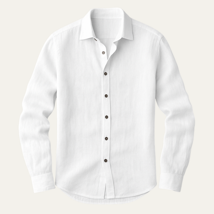 Mens Shirt with Button-Down Front and Long Sleeves