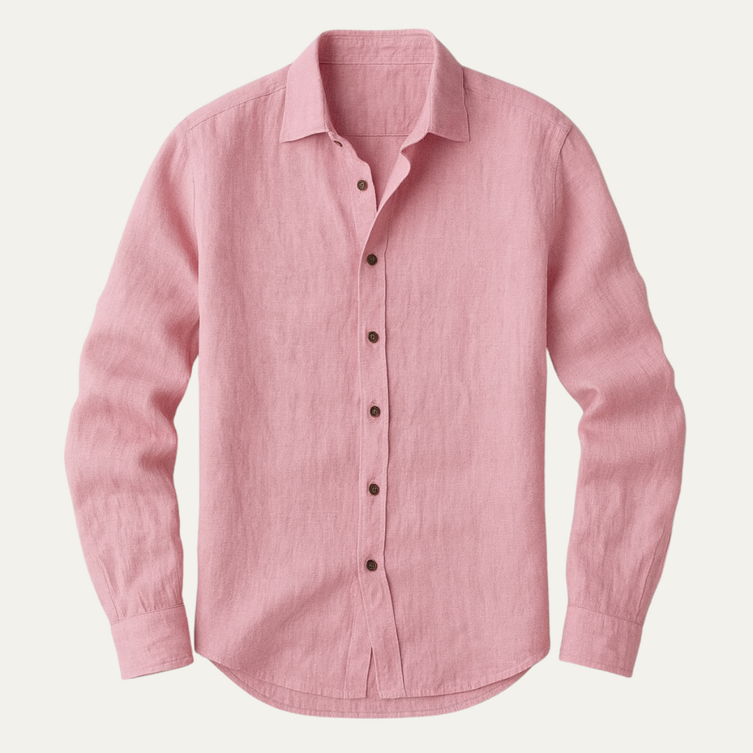 Mens Shirt with Button-Down Front and Long Sleeves