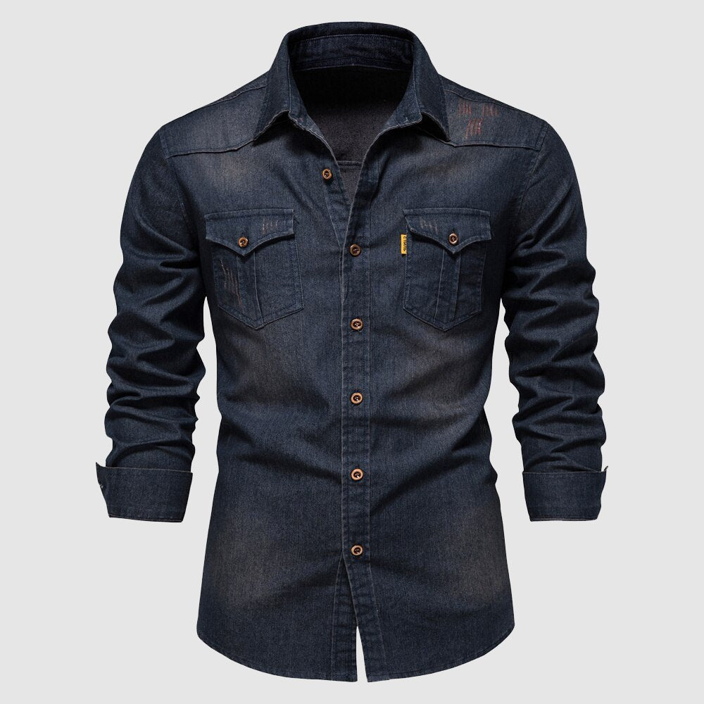 Mens Shirt with Button Closure and Chest Pockets