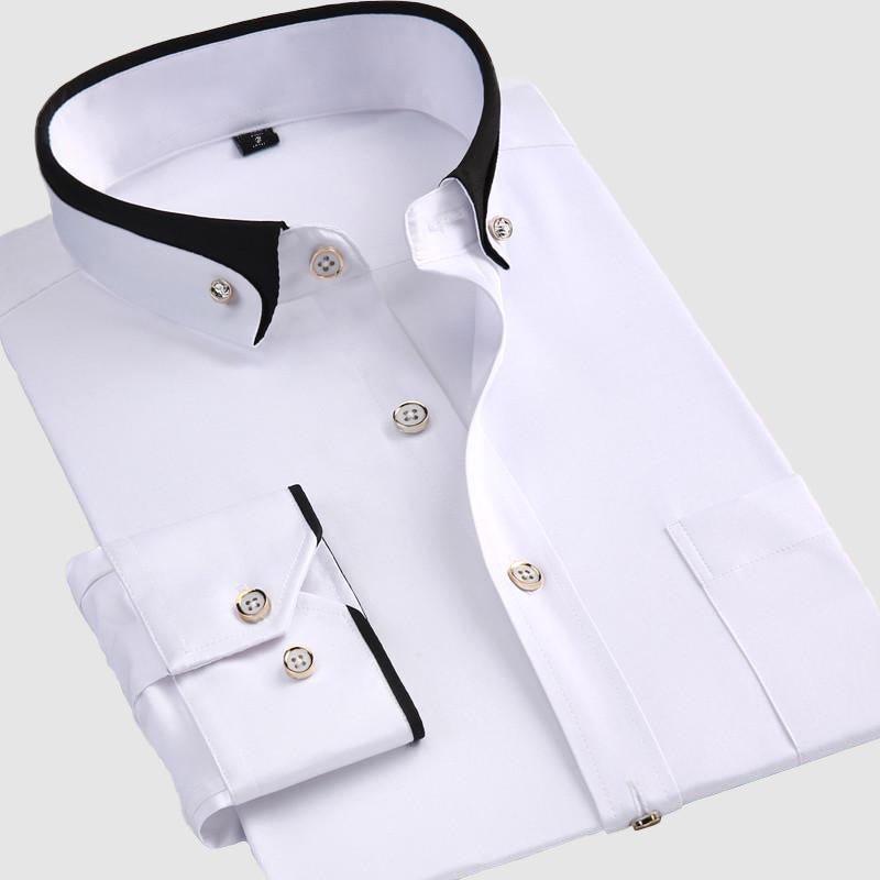 Men’s Shirt with Turn-Down Collar and Full-Length Sleeves