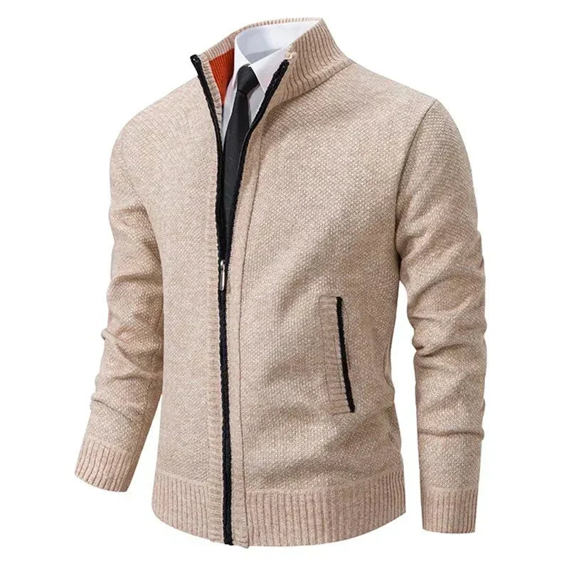 Men’s Vest with Zip-Up Closure and Ribbed Cuffs