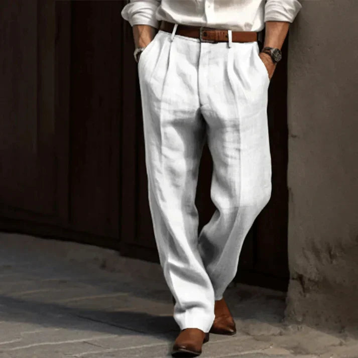 Men’s Wide-Leg Trousers with Classic Cut and Simple Design