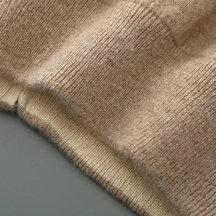 Men's Zip Cardigan with Full-Zip Front and Ribbed Collar