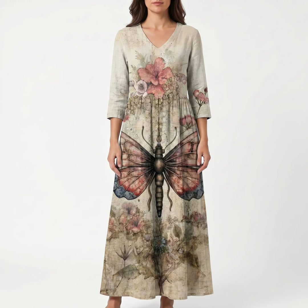 Petaflow - Vintage Floral Patchwork Maxi Dress