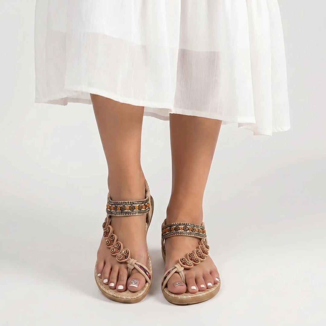 Sandavelle - Bohemian Slip-On Flat Sandal
