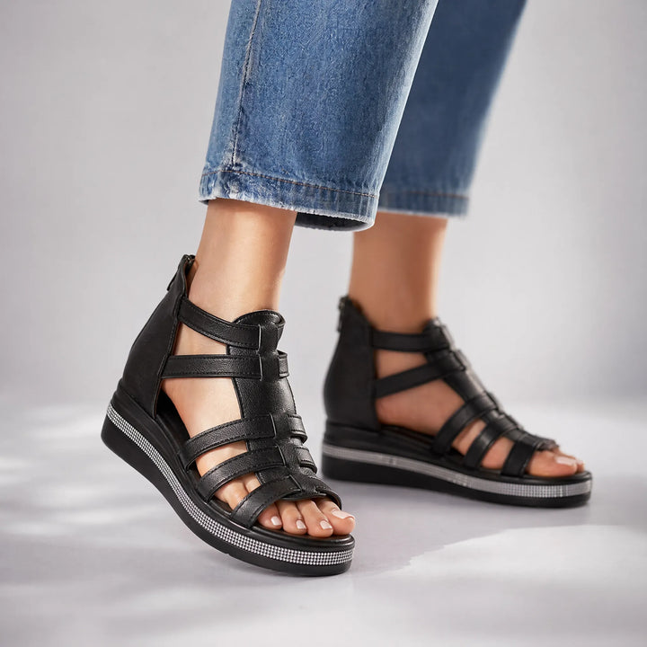 Stridela - Strappy Wedge Sandals