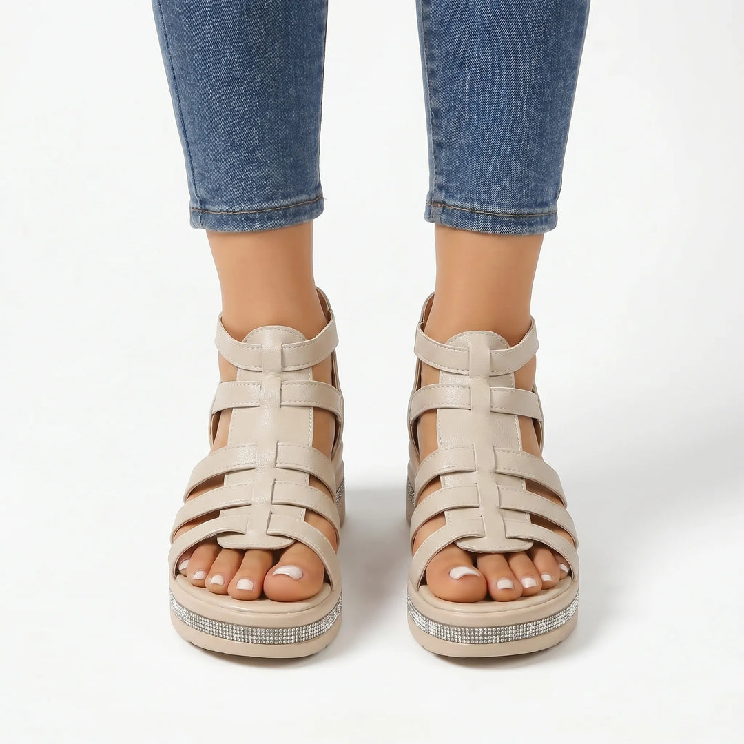 Stridela - Strappy Wedge Sandals