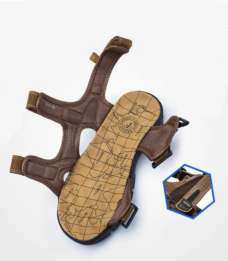 Unisex Sandals with Velcro Straps and Open-Toe Design