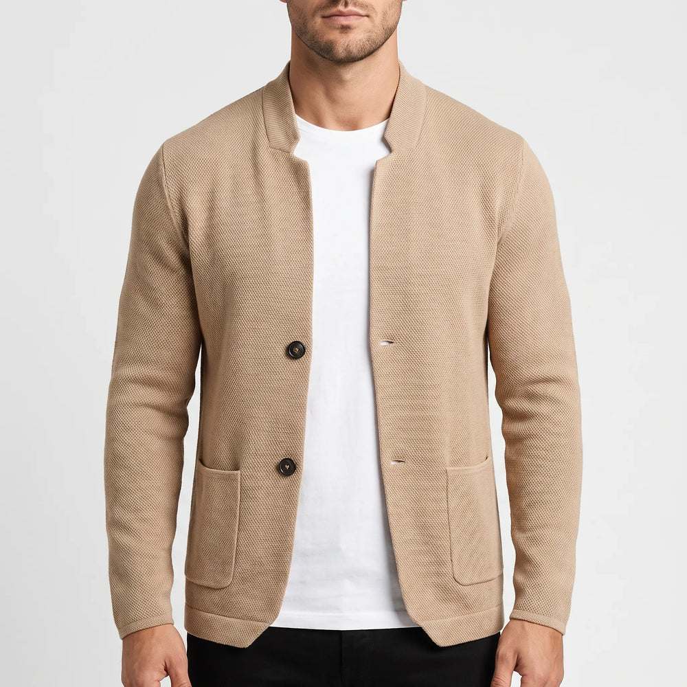 Vellano - Textured Men's Knit Cardigan