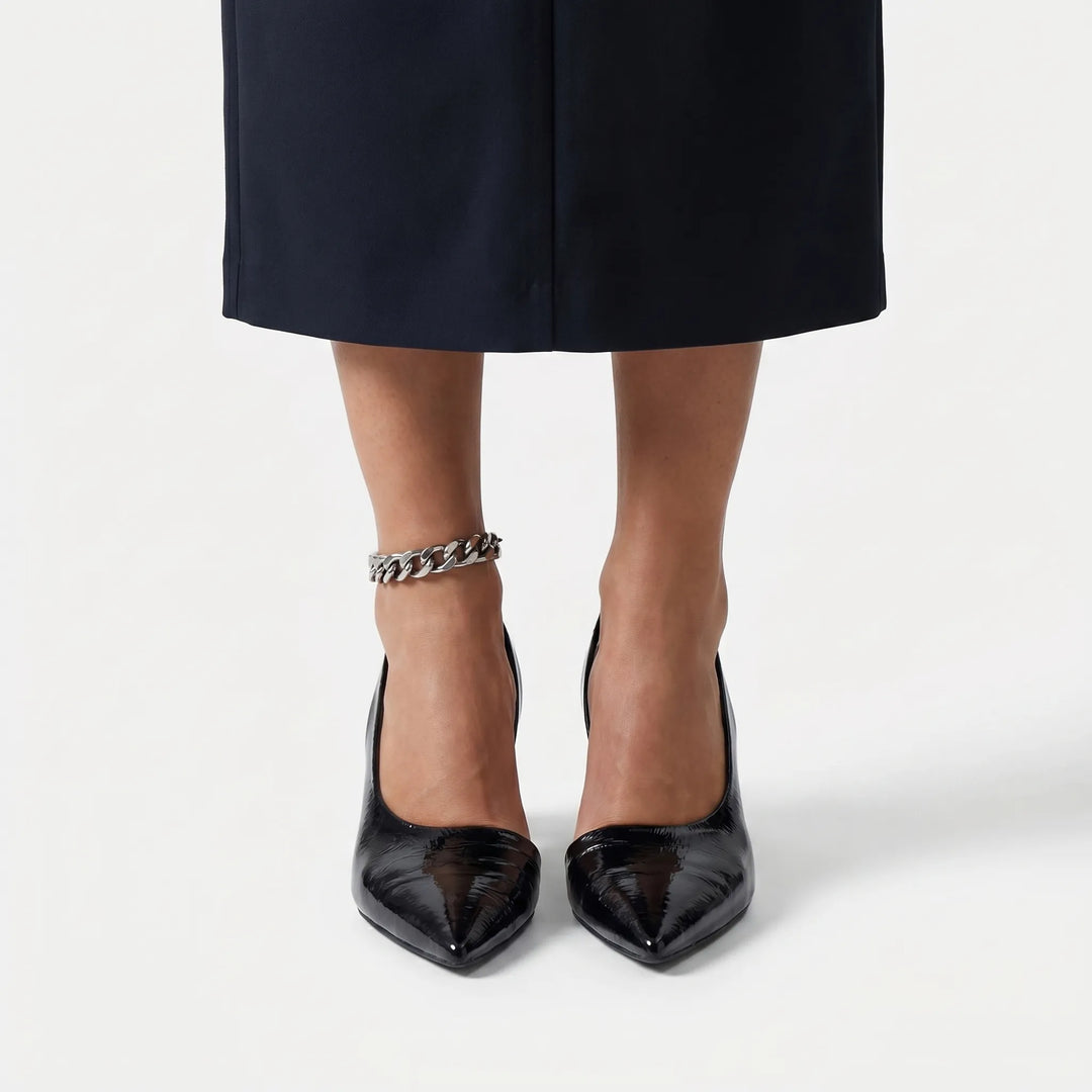 Velourra - Pointed-Toe Slingback Block Heel