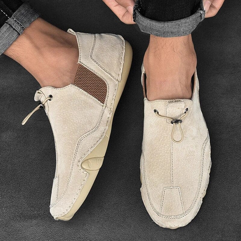 Velsor Men’s Suede Slip-On Shoes With Soft Texture And Elastic Details