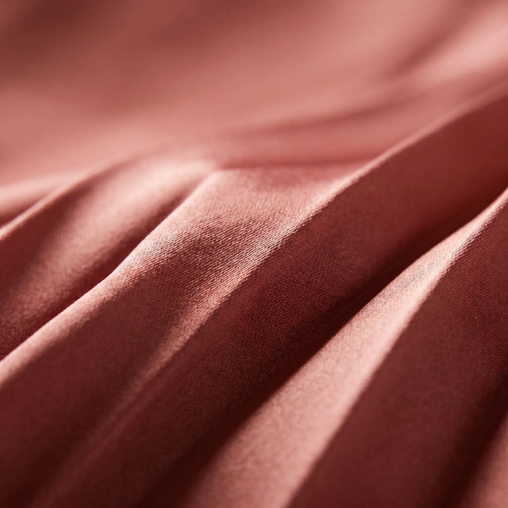 Velvara - Pleated V-Neck Maxi Dress